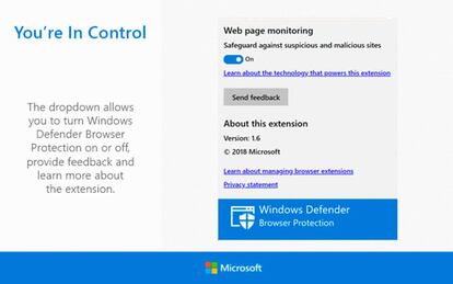 Ahora podemos disfrutar de Windows Defender también cuando navegamos en Chrome