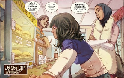 La joven Kamala Khan, Ms. Marvel, en una viñeta de uno de sus cómics.