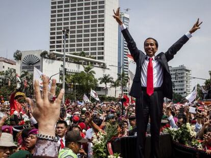 El presidente de Indonesia, Joko Widodo, en su toma de posesión.