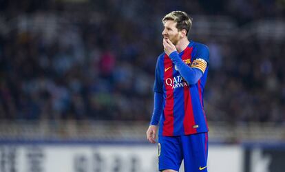 Messi el 27 de novembre jugant contra la Reial Societat.