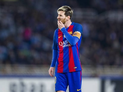 Messi el 27 de novembre jugant contra la Reial Societat.