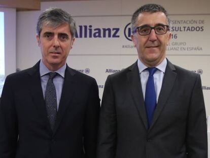 Iván de la Sota, consejero delegado de Allianz para España, Portugal y Latinoamérica, junto a José Luis Ferré, consejero delegado de Allianz Seguros.