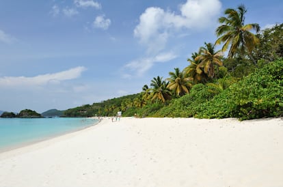 La playa de Trunk Bay, en la isla de San Juan.