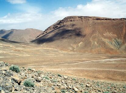 La cordillera marroquí del Atlas, con el valle del Todra al fondo.
