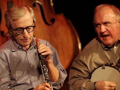 Woody Allen y la New Orleans Jazz Band, en una actuaci&oacute;n en Barcelona. 