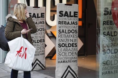 Rebajas en el centro de Barcelona.