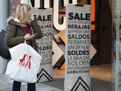 Rebajas en el centro de Barcelona.