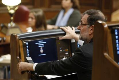 El presidente del Gobierno, Mariano Rajoy, en el Congreso de los Diputados.