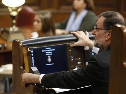 El presidente del Gobierno, Mariano Rajoy, en el Congreso de los Diputados.