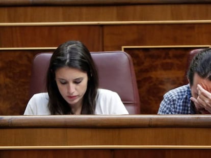 Irene Montero y Pablo Iglesias, de Podemos.