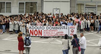 Protesta contra el ERE de Adolfo Dom&iacute;nguez en Orense