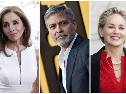 De izquierda a derecha: José Coronado, Ana Belén, George Clooney y Sharon Stone.