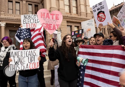 Una manifestación contra el Gobierno de Trump en Austin, Texas