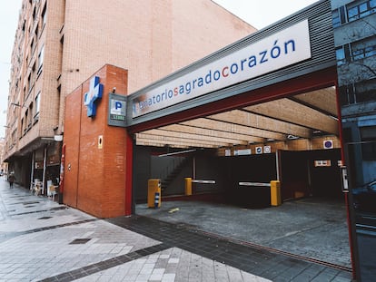 Uno de los accesos al Hospital Sagrado Corazón de Valladolid.