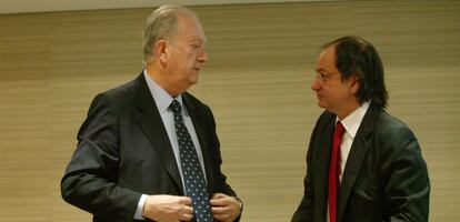 Desde la izquierda, Juan José Brugera, presidente de Colonial, y Pere Viñolas, consejero delegado.