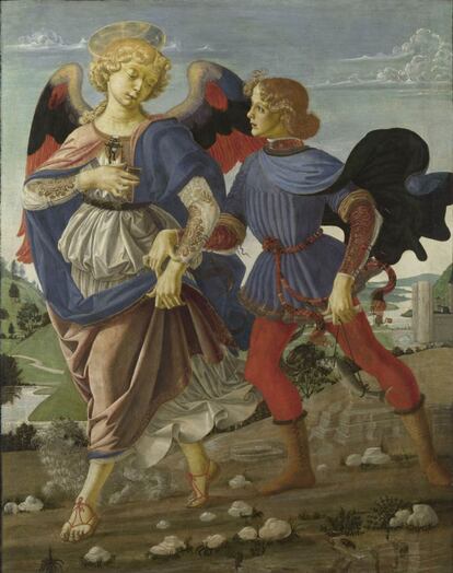 'Tobias y el ángel' (cerca de1470-1472). De Andrea di Michele di Francesco de’ Cioni, llamado Andrea del Verrocchio (¿y Leonardo da Vinci?).