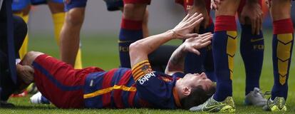 Messi, tras lesionarse ante Las Palmas.