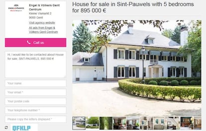 Anuncio de venta de la casa donde se aloja Puigdemont.