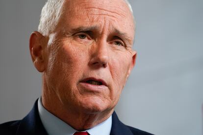 Former Vice President Mike Pence speaks during an interview with The Associated Press, Nov. 16, 2022, in New York.