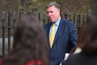 Graham Brady en su camino a Downing Street, el miércoles.