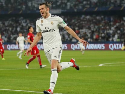 Bale comemora seu segundo gol na semifinal.