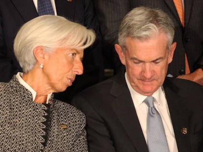 Christine Lagarde y Jerome Powell, en un encuentro del G-20 en Argentina en julio de 2018.