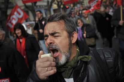 Pamplona. Manifestación contra la nueva Ley de la Reforma Laboral