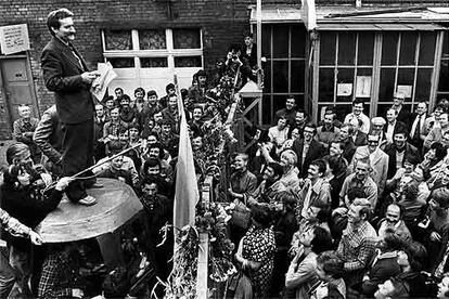 Lech Walesa, durante una huelga en los astilleros de Gdansk en agosto de 1980.