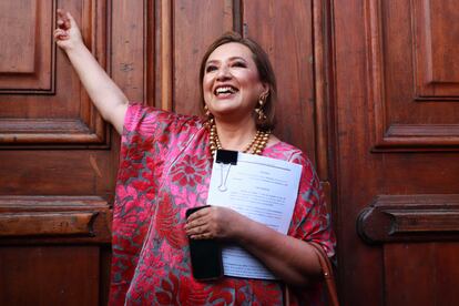 Xóchitl Gálvez a las puertas de Palacio Nacional