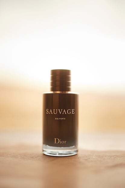 Bottle of Dior’s new Sauvage Eau Forte, which was presented to the world in Utah.