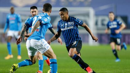 Luis Muriel, del Atalanta, durante el partido contra el Nápoles.