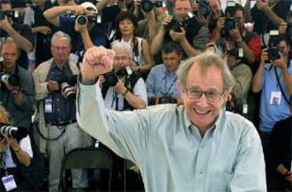 Ken Loach, a su llegada al Festival de Cannes.