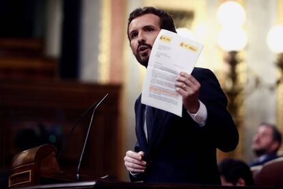 Pablo Casado, el miércoles pasado en el Congreso de los Diputados.