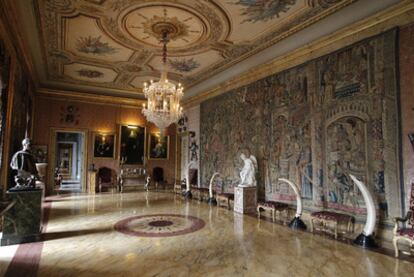 Uno de los salones del palacio de Liria, en Madrid.
