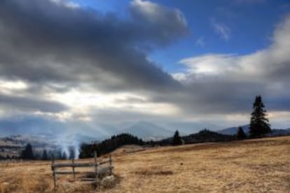 Panorámica del paso de Tihuta, en el valle del Borgo.