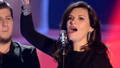 Laura Pausini, en un momento del primer programa de 'La voz'.