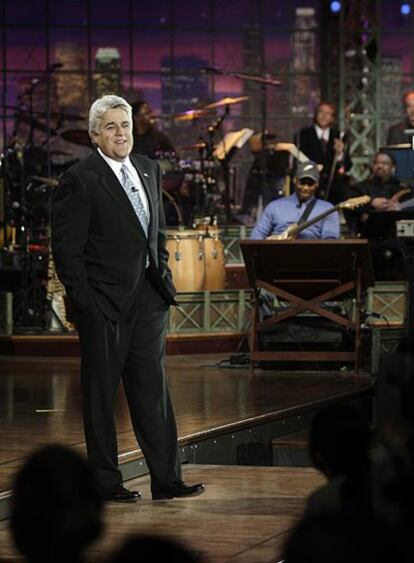 Jay Leno en el último programa de su popular <i>Tonight Show</i>.