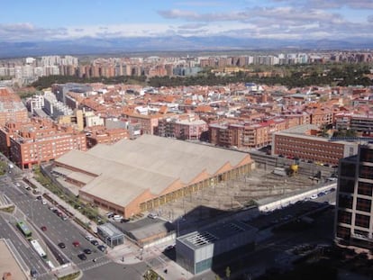 Cocheras de Metro junto a la plaza de Castilla.