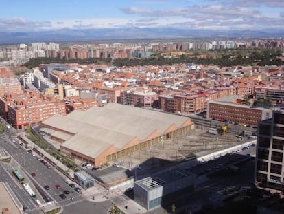 Cocheras de Metro junto a la plaza de Castilla. 