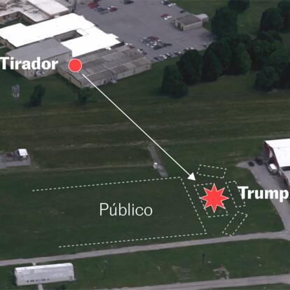 Mapa | Ocho disparos desde 150 metros: reconstrucción visual del atentado contra Trump