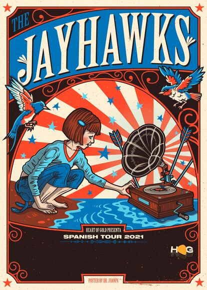 Cartel de la gira por España de 2021 del grupo The Jayhawks.