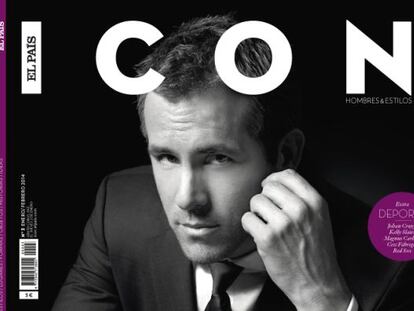 Ryan Reynolds, fotografiado por Outumuro con chaqueta, camisa y corbata de Hugo Boss para el tercer número de ICON