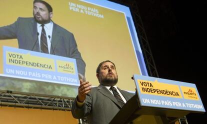 Oriol Junqueras, durante la pasada campa&ntilde;a electoral.