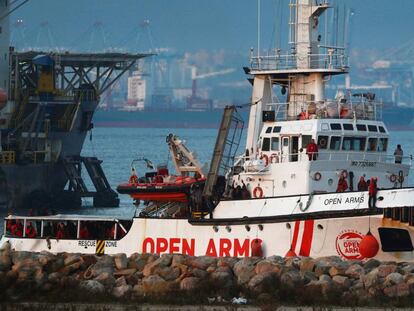 The ‘Open Arms’ arrives in Algeciras.