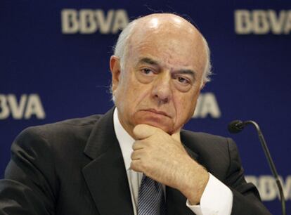 Francisco González, durante la presentación de los resultados del BBVA.