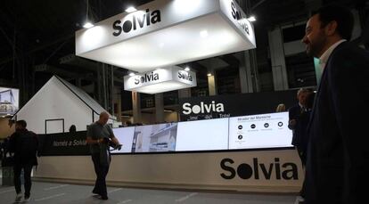 Expositor de Solvia en el salón inmobiliario Barcelona Meeting Point, el pasado año.