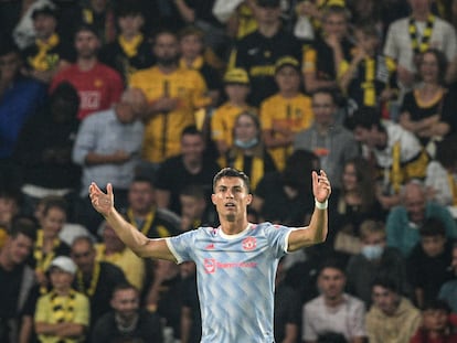 Cristiano Ronaldo, durante el partido del Manchester United contra el Young Boys.