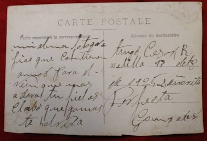 Carta de César Rodríguez a su novia, Perfecta González, enviada desde Melilla en 1925, donada por la nieta de él, Liliana Rodríguez, al Museo del Ejército.