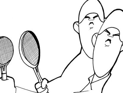 Caricatura de dos tenistas