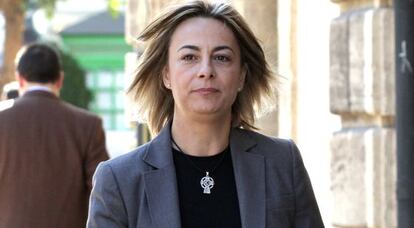 La alcaldesa de Alicante, Sonia Castedo, en Valencia.